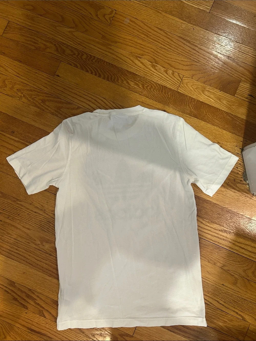 adidas White Short Sleeve Tee with Burgundy Trefoil Logo NWOT